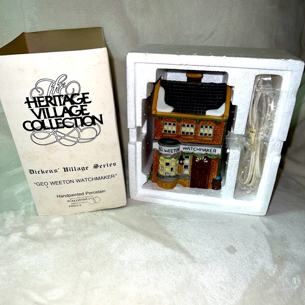Department 56 Heritage Village 1988 Geo. Weeton Watchmaker Holiday Decor #5926-9